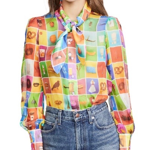 Rachel Antonoff Tops - Rachel Antonoff Gertrude 100% Silk Blouse in Original Objects Print